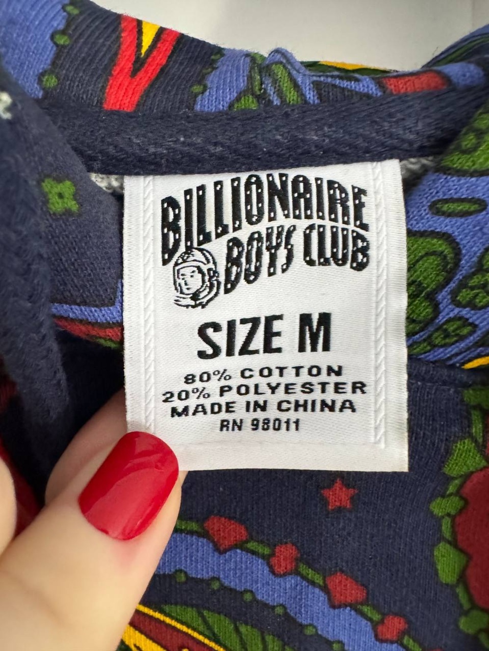 Billionaire Boys Club Paisley Graphic Logo Hoodie Pullover Multicolor Size M - Picture 4 of 7